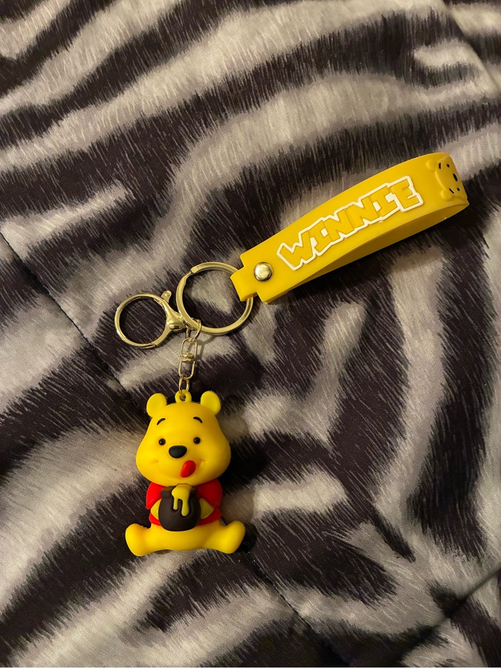Disney Yellow Winnie the Pooh Silicone Keychain